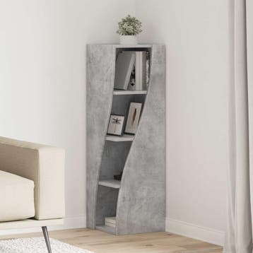 vidaXL Hoekkast 32x32x102cm Bewerkt hout Beton Grijs, Verzenden, Nieuw