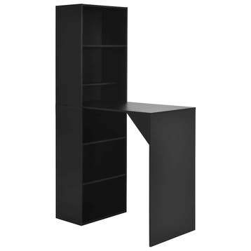 vidaXL Bartafel met kast 115x59x200 cm zwart, Huis en Inrichting, Verzenden, Nieuw
