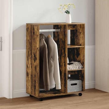 vidaXL Kledingkast 80x40x110 cm bewerkt hout gerookt, Verzenden, Nieuw