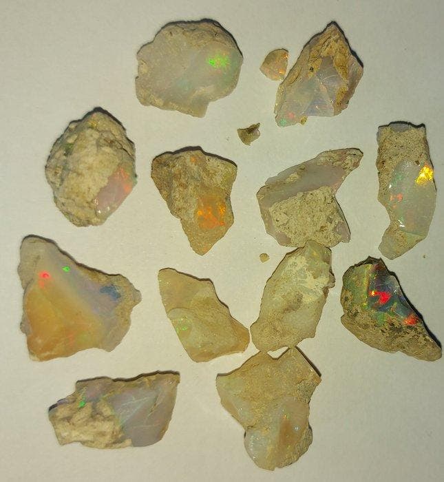 Ethiopische opaal 98 ct Ruw- 19.6 g - (12), Collections, Minéraux & Fossiles