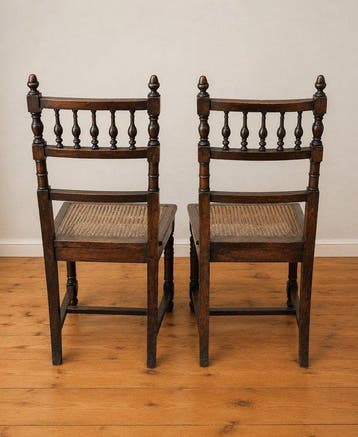Chaise (2) - Chêne - Style Henri II cannage