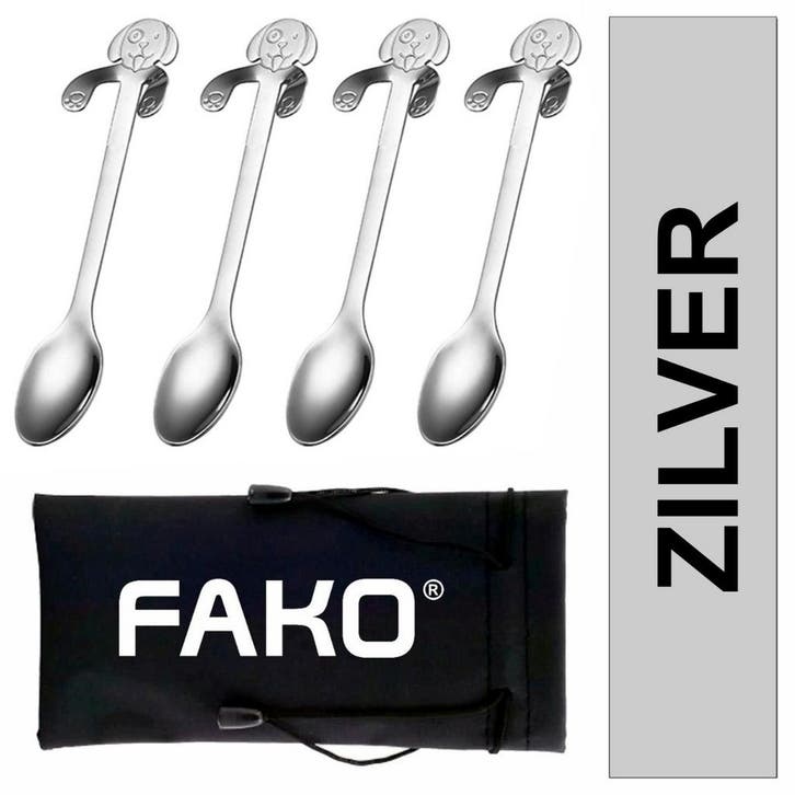 Fako Bijoux - Theelepel / Koffielepel Hangende Hond - Zilver, Huis en Inrichting, Keuken | Bestek, Verzenden