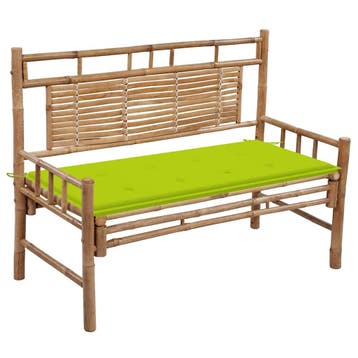 vidaXL Tuinbank met kussen 120 cm bamboe, Tuin en Terras, Verzenden, Nieuw