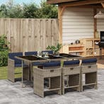 vidaXL 7-delige tuinset met kussens, grijs polyrotan, Verzenden, Tuinset