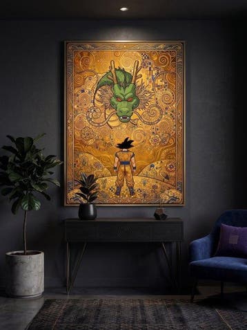 daveY - DRAGON BALL x KLIMT – SHENRON & GOKU IN GOLD BY, Nieuw