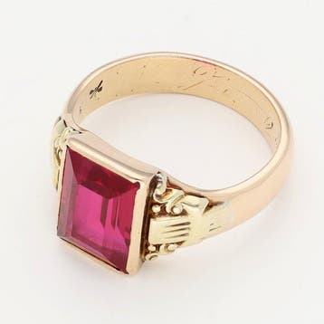 Bague - 14 carats Or jaune - rubis, Bijoux, Sacs & Beauté, Bagues