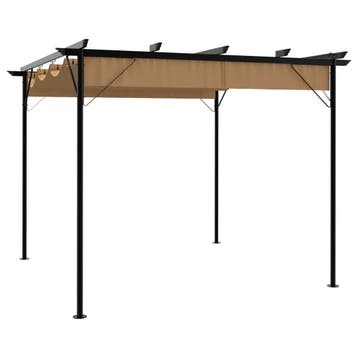 vidaXL Pergola met uittrekbaar dak 180 g/m² 3x3 m staal, Verzenden