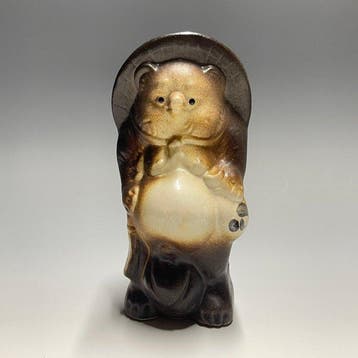 Shigaraki Ware - Tanuki-beeld | Japanse wasbeerhond - Shwa