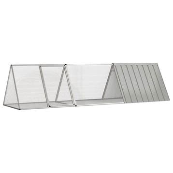 vidaXL Konijnenkooi Grijs 302,5x80,5x71 cm Gegalvaniseerd, Verzenden, Nieuw