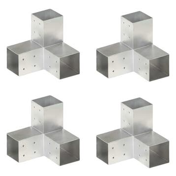 vidaXL Paalverbindingen 4 st Y-vorm 81x81 mm gegalvaniseerd, Jardin & Terrasse, Verzenden