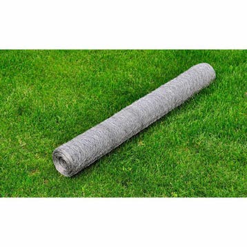 vidaXL Kippengaas 25x1 m gegalvaniseerd staal zilverkleurig, Tuin en Terras, Verzenden, Nieuw