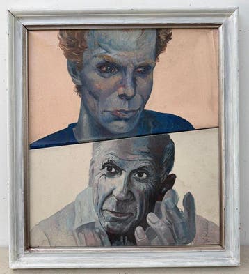 École italienne (XX) - David Bowie e Pablo Picasso – Dialogo, Antiek en Kunst
