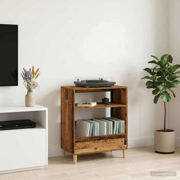 vidaXL Platen speler standaard Oud hout 71 x 39,5 x 83 cm, Maison & Meubles, Accessoires pour la Maison | Étagères pour CD & DVD