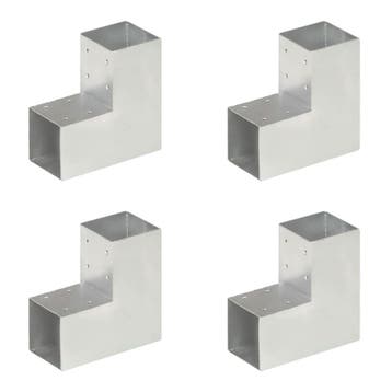 vidaXL Paalverbindingen 4 st L-vorm 91x91 mm gegalvaniseerd, Verzenden