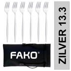 Fako Bijoux - Gebaksvork / Dessertvork Smal - 13cm - Zilver, Verzenden