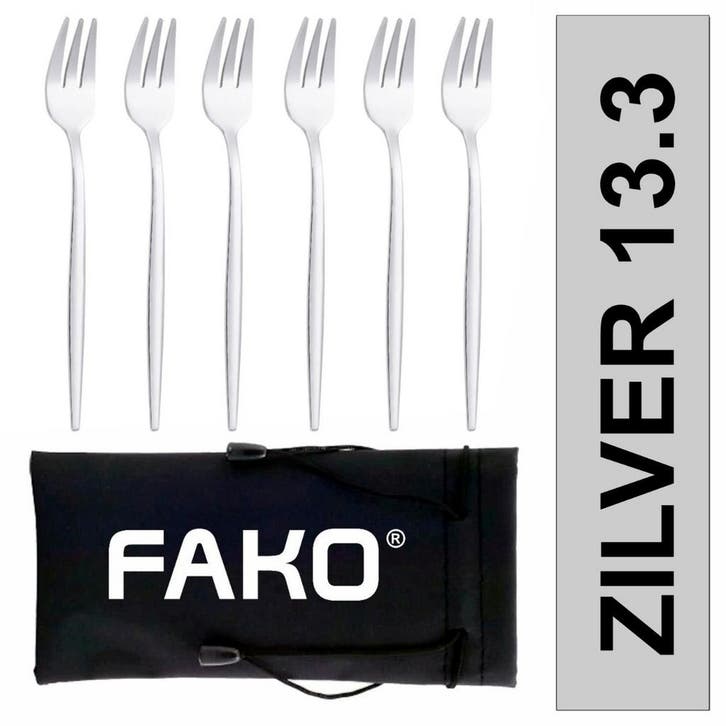 Fako Bijoux - Gebaksvork / Dessertvork Smal - 13cm - Zilver, Huis en Inrichting, Keuken | Bestek, Verzenden
