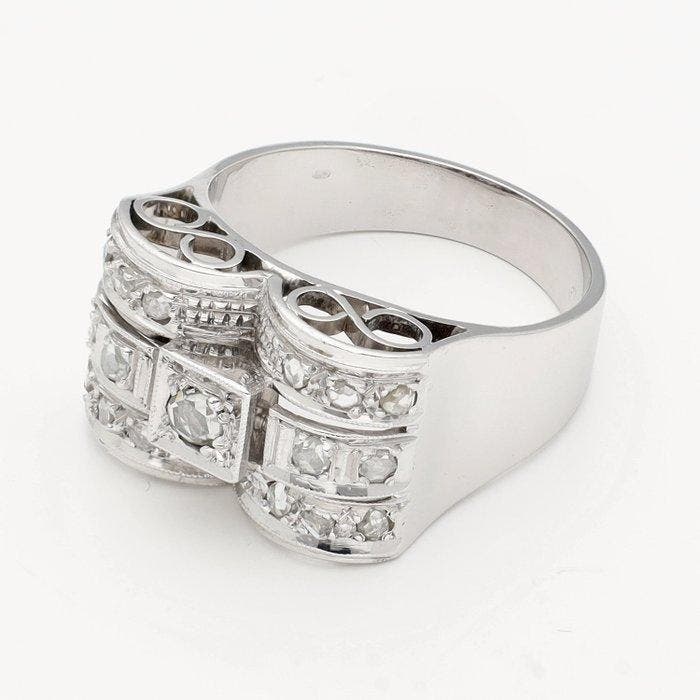 Bague - 18 carats Or blanc Diamant (Naturelle), Bijoux, Sacs & Beauté, Bagues