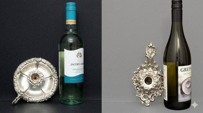 Kaarsenstandaard met oor Zeldzaam Italiaans C.W. PAIR -, Antiek en Kunst, Antiek | Zilver en Goud