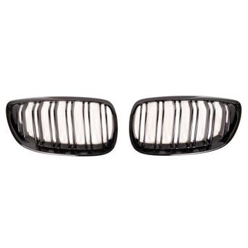 BMW E92/E93 06–09 grillen – glanzend zwart dubbele spijlen, Nieuw, Voor, BMW