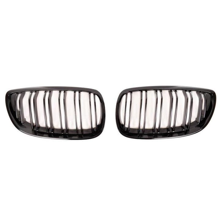 BMW E92/E93 06–09 grillen – glanzend zwart dubbele spijlen, Auto-onderdelen, Carrosserie, Nieuw, BMW, Voor