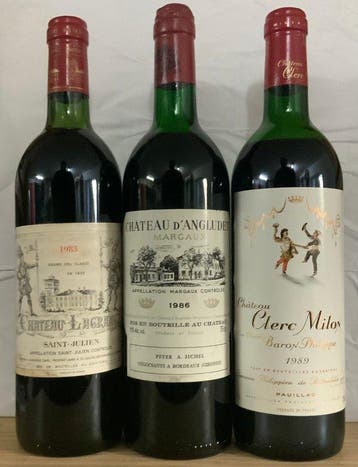 1983 Chateau Lagrange, 1986 Chateau d‘Angludet & 1989