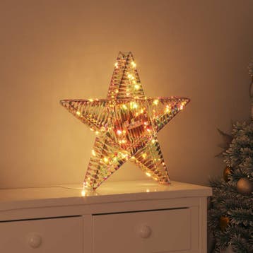vidaXL 3D Ster 50 LEDs Warmwit 55 x 52.5 x 9 cm PET, Diversen, Verzenden, Nieuw