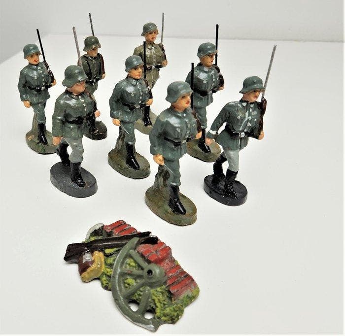 Elastolin - Speelgoed 8 militaires de la Wehrmacht en, Kinderen en Baby's, Speelgoed | Overig