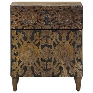 vidaXL Bedkast Bruin 50 x 33 x 60 cm Massief Mango Hout, Verzenden, Nieuw