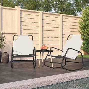 vidaXL Ligstoelen 2 st schommelend staal en textileen, Verzenden, Nieuw