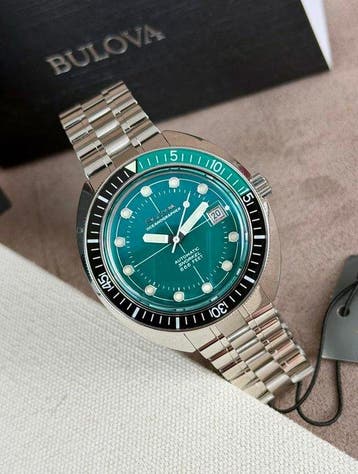 Bulova - Oceanographer Snorkel Automatic Date Green/Black -, Bijoux, Sacs & Beauté, Montres | Hommes