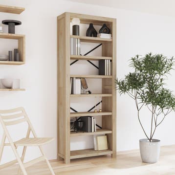 vidaXL Boekenkast met 7 schappen 80x30x200 cm massief, Verzenden, Nieuw