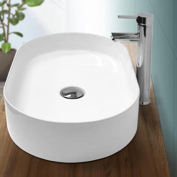 Wastafel - Keramiek - 60,5x38x12,5 cm - Wit - LuxeBath, Verzenden, Nieuw