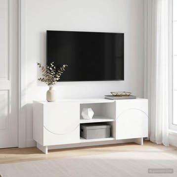 vidaXL Tv-meubel 90 x 34,5 x 40 cm Wit Bewerkt hout, Huis en Inrichting, Verzenden, Nieuw
