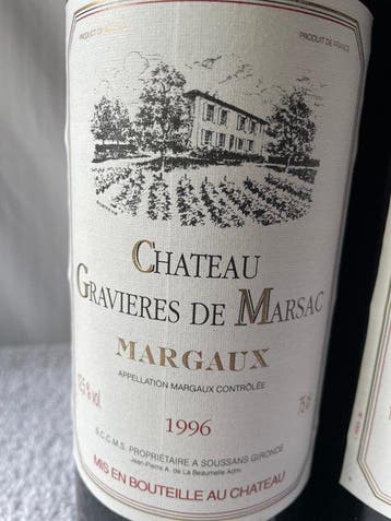 1996 x 2 Château Gravières de Marsac x 2 Château Bel-Air &