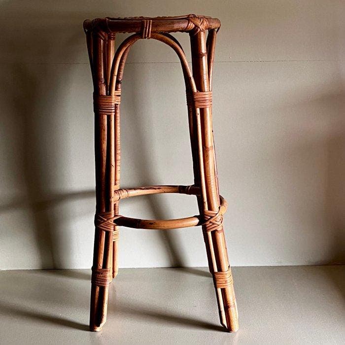 Tabouret - Rotin, Bambou, Antiquités & Art, Art | Objets design