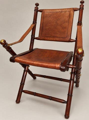 Stoel - Leder, Messing
