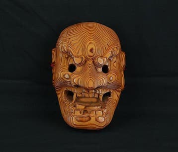 Noh masker - Yakusugi Cedar, hout - Ame-no-tajikarao (Zonder