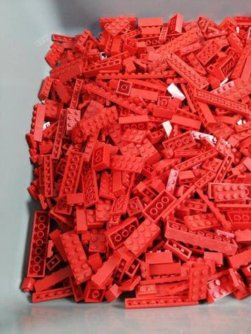 Lego - geen serie - 01. Partij van 1000 rode bouwstenen -, Nieuw