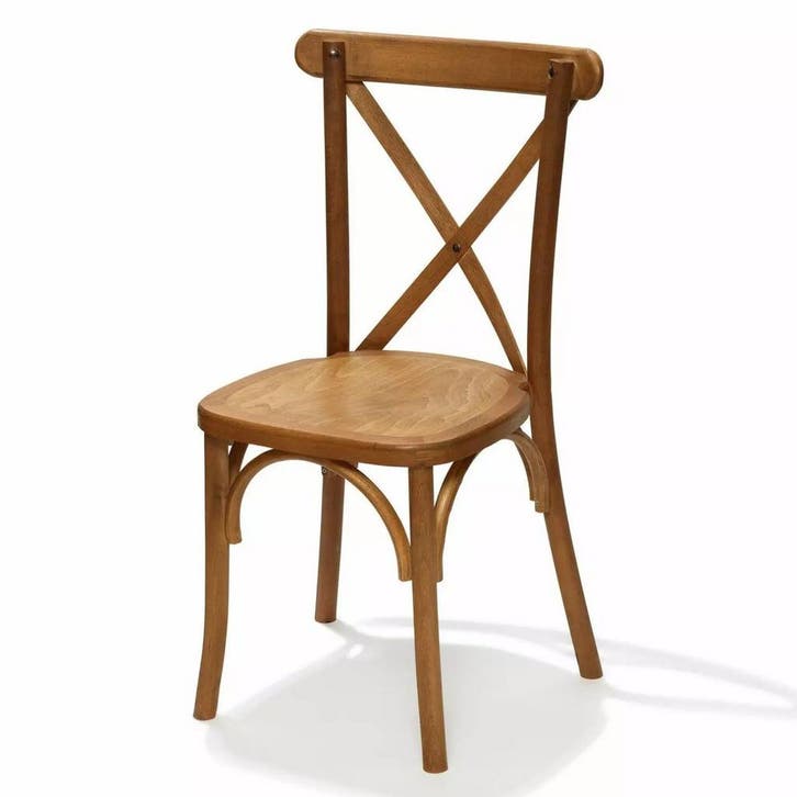 Stoel Crossback | Lichtbruin | Massief Hout | Stapelbaar |, Zakelijke goederen, Horeca | Keukenapparatuur, Nieuw in verpakking