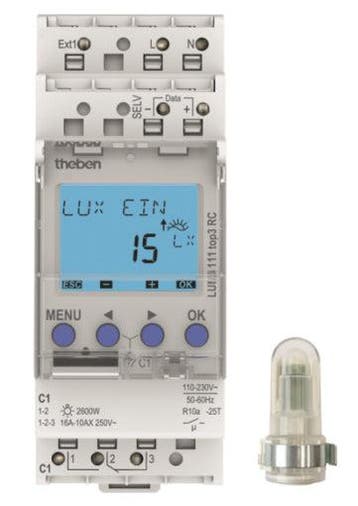 Theben Luna Interrupteur crépusculaire Pour Rail DIN -, Verzenden