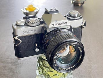 Minolta XD-7 (Leica R4 clone) + PG 1,4/50mm + filter + caps, Audio, Tv en Foto, Nieuw