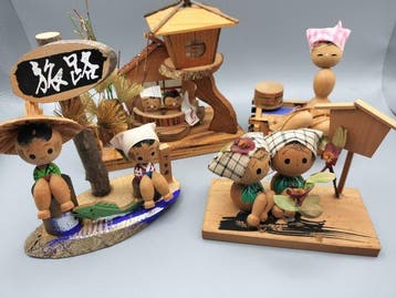 Vintage Japanse creatieve Kokeshi volkskunst - Hout - Japan