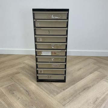 Galvanitas  schoolkast / ladekast vv 10 lades,  zwart -, Gebruikt