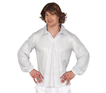 Disco Overhemd Zilver, Kleding | Heren, Verzenden, Nieuw