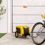 vidaXL Hondenfietstrailer oxford stof en ijzer geel en zwart, Verzenden