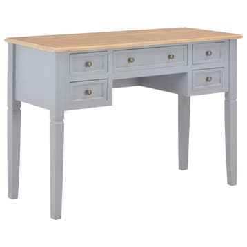 vidaXL Schrijftafel 109,5x45x77,5 cm hout grijs, Huis en Inrichting, Bureaus, Verzenden, Nieuw