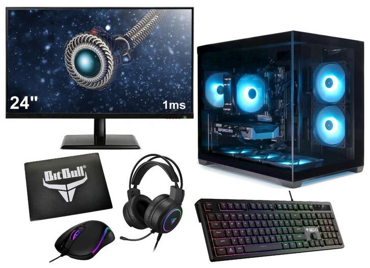 Ryzen 5 Budget Game PC Setup Compleet met 24 Gaming Moni..., Computers en Software, Desktop Pc's, Nieuw, Ophalen of Verzenden