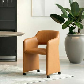 Set van 8 Leren eetkamerstoelen Icon - Toledo Mandarin, Ophalen of Verzenden, Nieuw, Leer