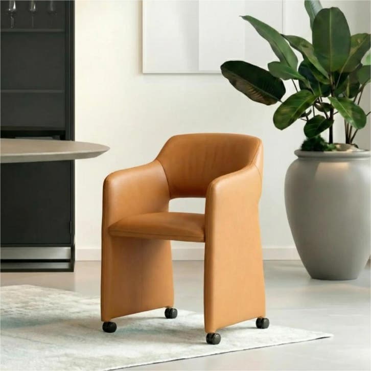 Set van 8 Leren eetkamerstoelen Icon - Toledo Mandarin, Maison & Meubles, Chaises, Enlèvement ou Envoi