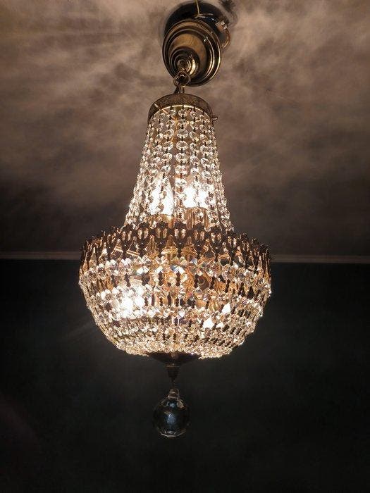 Lustre - Cristal, Laiton, Antiek en Kunst, Antiek | Verlichting